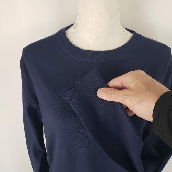 Coofandy Dark Blue Ribbed Knit Lightweight Long Sleeve Men's Sweater M - Picture 4 of 11